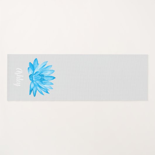 chic lotus baby blue personalized script yogamatte (Vorderseite (Horizontal))