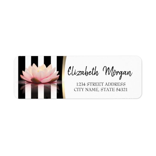 Chic Lotus, Black Stripes-Adressetikett (Vorne)