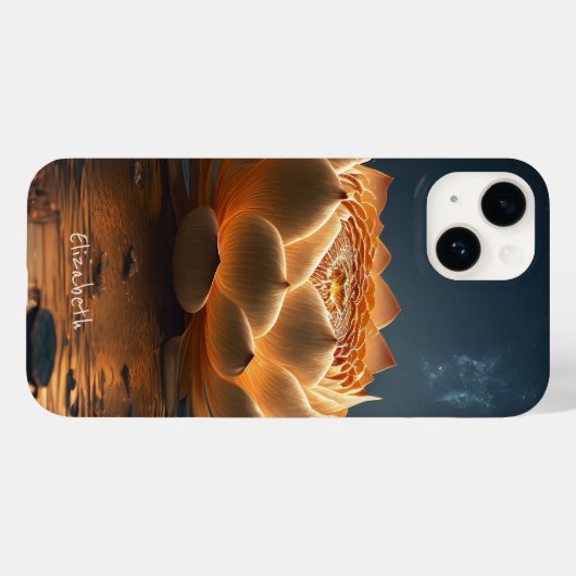 Chic Lotus Blume Case-Mate iPhone Hülle (Rückseite (Horizontal))