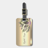 Chic Lotus Blume Gold Gepäckanhänger (Vorderseite vertikal)