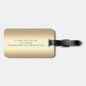 Chic Lotus Blume Gold Gepäckanhänger (Rückseite horizontal)