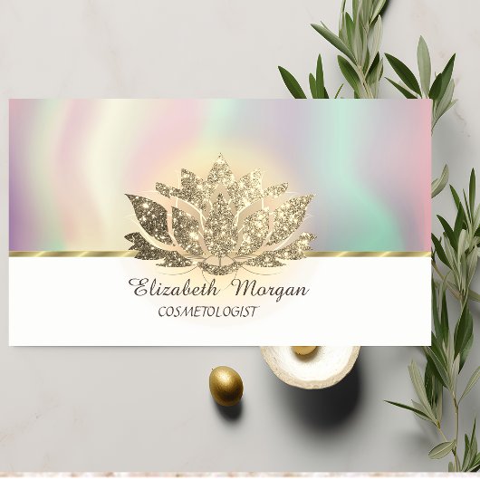 Chic Lotus Blume Gold Yoga Instructor Visitenkarte