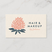 Chic Lotus Blume Minimalistisch Rosa Blau Visitenkarte (Vorderseite)