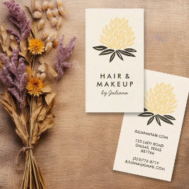 Chic Lotus Blume Minimalistische Naturcreme Visitenkarte