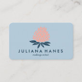 Chic Lotus Blume Rosa Blau Visitenkarte (Vorderseite)