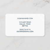 Chic Lotus Blume Rosa Blau Visitenkarte (Rückseite)