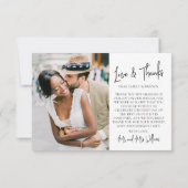 Chic Love and Thanks Script 2 Photo Script Wedding Dankeskarte (Rückseite)