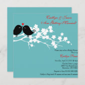 Chic Love Birds Bridal Dusche Einladung (Vorne/Hinten)