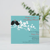 Chic Love Birds Bridal Dusche Einladung (Stehend Vorderseite)