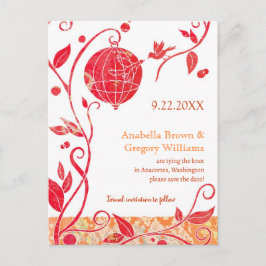 Chic Love Birds Wedding Save the Date Ankündigungspostkarte