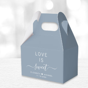 Chic Love Is Sweet Dusty Blau Hochzeit Geschenkschachtel