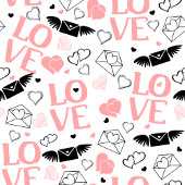 Chic Love Lettering Hand Drawn Heart Tie Krawatte