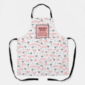 Chic Love Lettering Pink Black Heart Apron Schürze (Vorderseite)