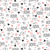 Chic Love Lettering Pink Black Heart Table Runner Großer Tischläufer