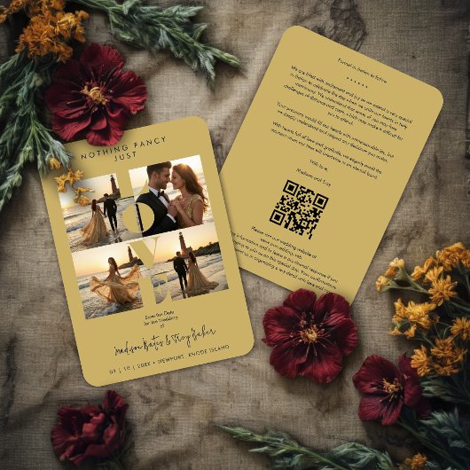 Chic Love Quote Elegant Modern 4 -Photo Wedding Save The Date