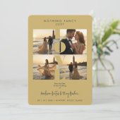 Chic Love Quote Elegant Modern 4 -Photo Wedding Save The Date (Stehend Vorderseite)