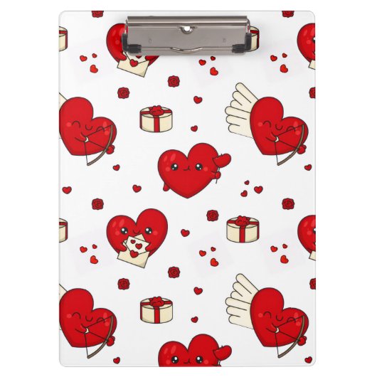 Chic Love-Themed Valentine’s Day Gift Red Heart Klemmbrett (Vorderseite)