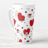 Chic Love-Themed Valentine’s Day Gift Red Heart Milchtasse (Linke Ecke)