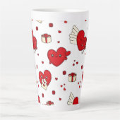Chic Love-Themed Valentine’s Day Gift Red Heart Milchtasse (Vorderseite)