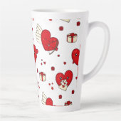 Chic Love-Themed Valentine’s Day Gift Red Heart Milchtasse (Rechts)