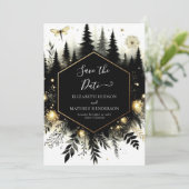 Chic Lovely Enchanted Forest Wedding Save The Date (Stehend Vorderseite)