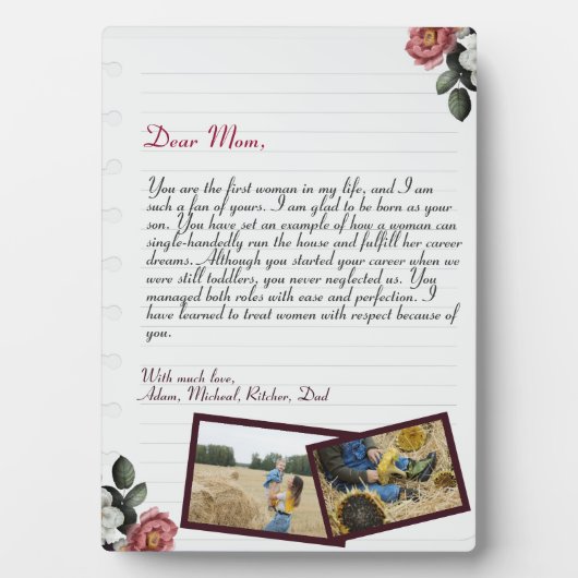 Chic Lovely Personalisierte Liebe Letter Handgesch Fotoplatte (Vorderseite)