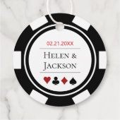 Chic Lucky in der Liebe Schwarz-weißer Poker Chip  Geschenkanhänger (Rückseite)