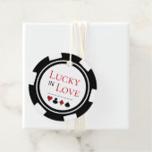 Chic Lucky in der Liebe Schwarz-weißer Poker Chip  Geschenkanhänger (Beispiel)