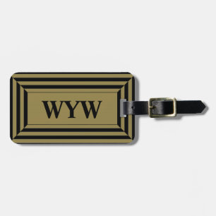 CHIC LUGGAGE/BAG TAG_47 TIEFES TAN_GEOMETRIC _2 GEPÄCKANHÄNGER