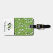 CHIC LUGGAGE/BAG TAG_ " Frau " GREEN/WHITE Gepäckanhänger (Vorderseite horizontal)