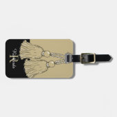 CHIC LUGGAGE/BAG TAG_KHAKI TASSELS/BLACK GEPÄCKANHÄNGER (Vorderseite horizontal)