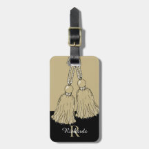 CHIC LUGGAGE/BAG TAG_KHAKI TASSELS/BLACK