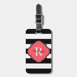 CHIC LUGGAGE/BAG TAG_MODERN 77 CORAL/BLACK/WHITE GEPÄCKANHÄNGER