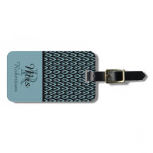 CHIC LUGGAGE/BAG TAG_MODERN "Mrs." BLACK/SEAFOAM