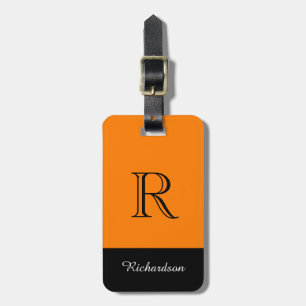CHIC LUGGAGE TAG_BLACK/ORANGE/WEISS GEPÄCKANHÄNGER