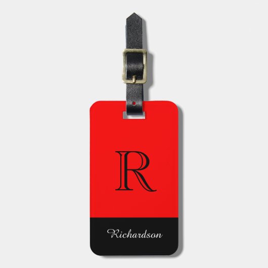 CHIC LUGGAGE TAG_BLACK/WEISS /RED GEPÄCKANHÄNGER (Vorderseite vertikal)