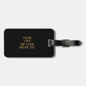 CHIC LUGGAGE TAG_"Herr" GOLD/BLACK Gepäckanhänger (Rückseite horizontal)