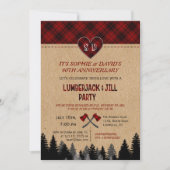 Chic LumberJack und Jill Wedding 40 Jahre Jubiläum Einladung (Vorderseite)