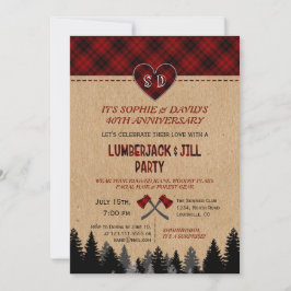 Chic LumberJack und Jill Wedding 40 Jahre Jubiläum Einladung