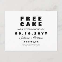 Chic-lustiger freier Kuchen, der Save the Date Ankündigungspostkarte