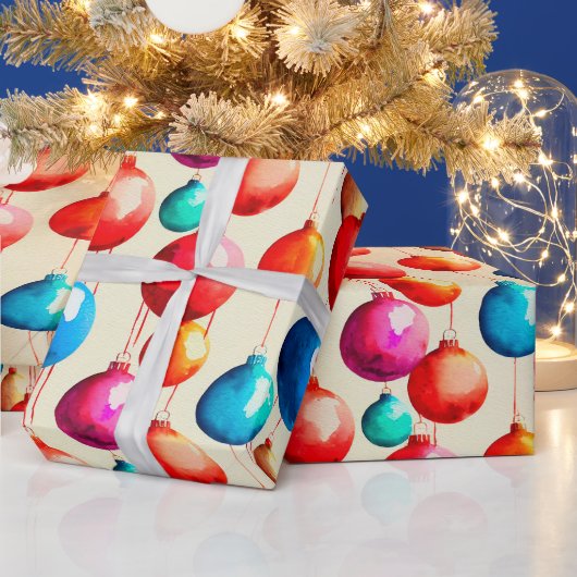 Chic Luxe Weihnachten Wasserfarbe Farben Bausteine Geschenkpapier (Feiertage)