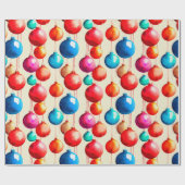 Chic Luxe Weihnachten Wasserfarbe Farben Bausteine Geschenkpapier (Flach)