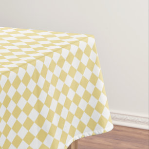 Chic Luxe Yellow Imitats Gold Weißes Schachbrettmu Tischdecke