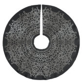 CHIC LUXURY BLACK & SILVER CHRISTMAS DAMASK GOTHIC POLYESTER WEIHNACHTSBAUMDECKE (Vorderseite)