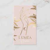 Chic Luxury Blush Pink Gold Tattoo Studio Artist Visitenkarte (Vorderseite)