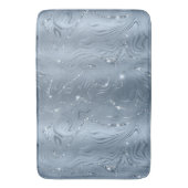 Chic Luxury Dusty Blue Silver Glitzer Badematte (Vorderseite Vertikal)