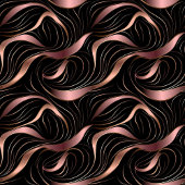 Chic Luxury Gift Bag Rose Gold Glitter and Black Mittlere Geschenktüte