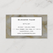 Chic Luxury Gray & Gold Marmor Muster Hintergrund Visitenkarte (Rückseite)