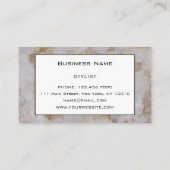 Chic Luxury Gray & Gold Marmor Muster Hintergrund Visitenkarte (Rückseite)