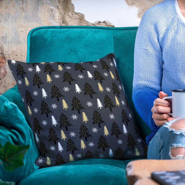 Chic Luxury Modern Christmas Tree Muster Kissen (Von Creator hochgeladen)